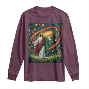 Black Jesus Juneteenth Long Sleeve Shirt African American Christian Pride TS12 Maroon Print Your Wear