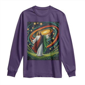 Black Jesus Juneteenth Long Sleeve Shirt African American Christian Pride TS12 Purple Print Your Wear