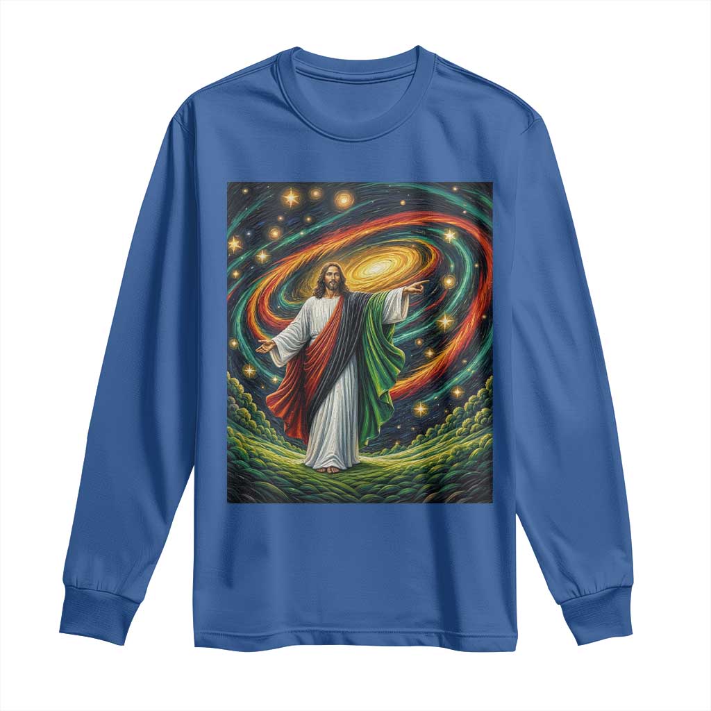 Black Jesus Juneteenth Long Sleeve Shirt African American Christian Pride TS12 Royal Blue Print Your Wear