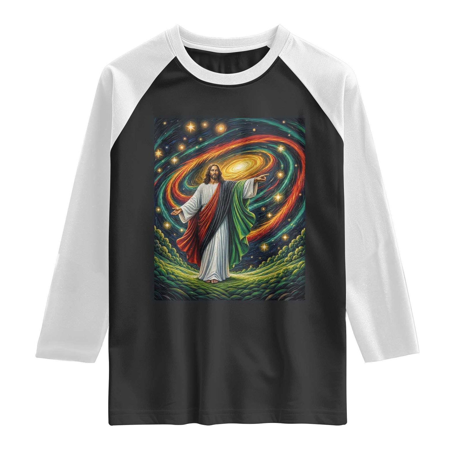 Black Jesus Juneteenth Raglan Shirt African American Christian Pride TS12 Black White Print Your Wear