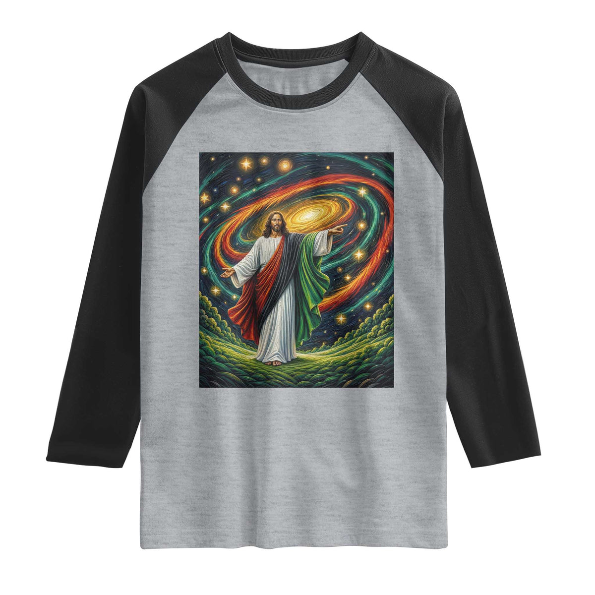 Black Jesus Juneteenth Raglan Shirt African American Christian Pride TS12 Heather Gray Black Print Your Wear
