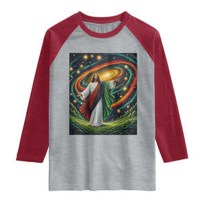 Black Jesus Juneteenth Raglan Shirt African American Christian Pride TS12 Heather Gray Heather Red Print Your Wear