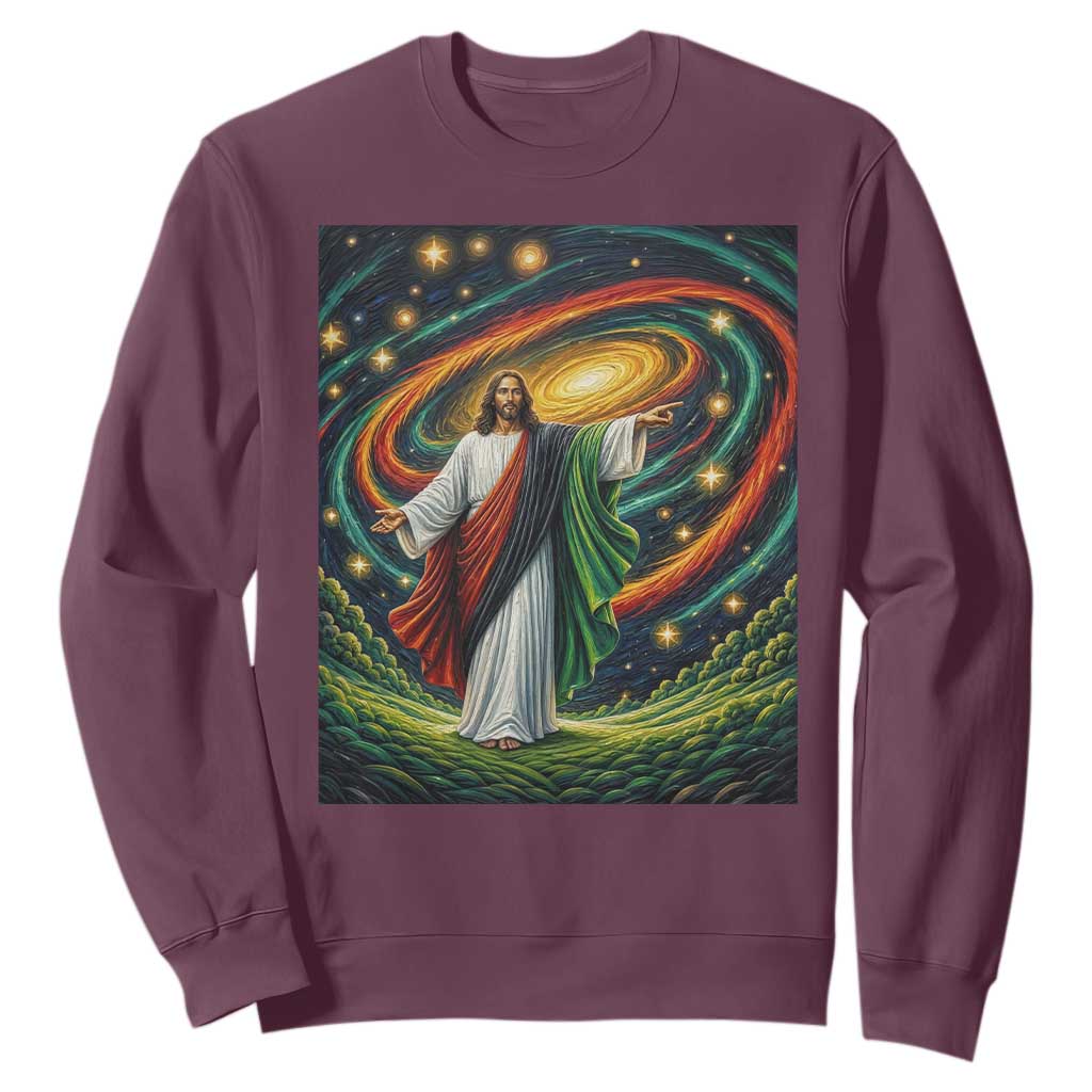 Black Jesus Juneteenth Sweatshirt African American Christian Pride TS12 Maroon Print Your Wear