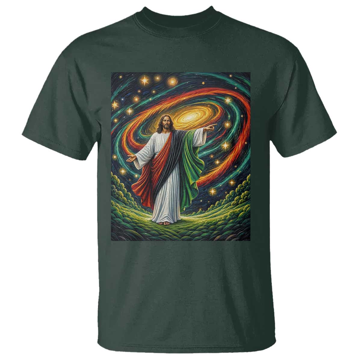 Black Jesus Juneteenth T Shirt African American Christian Pride TS12 Dark Forest Green Print Your Wear