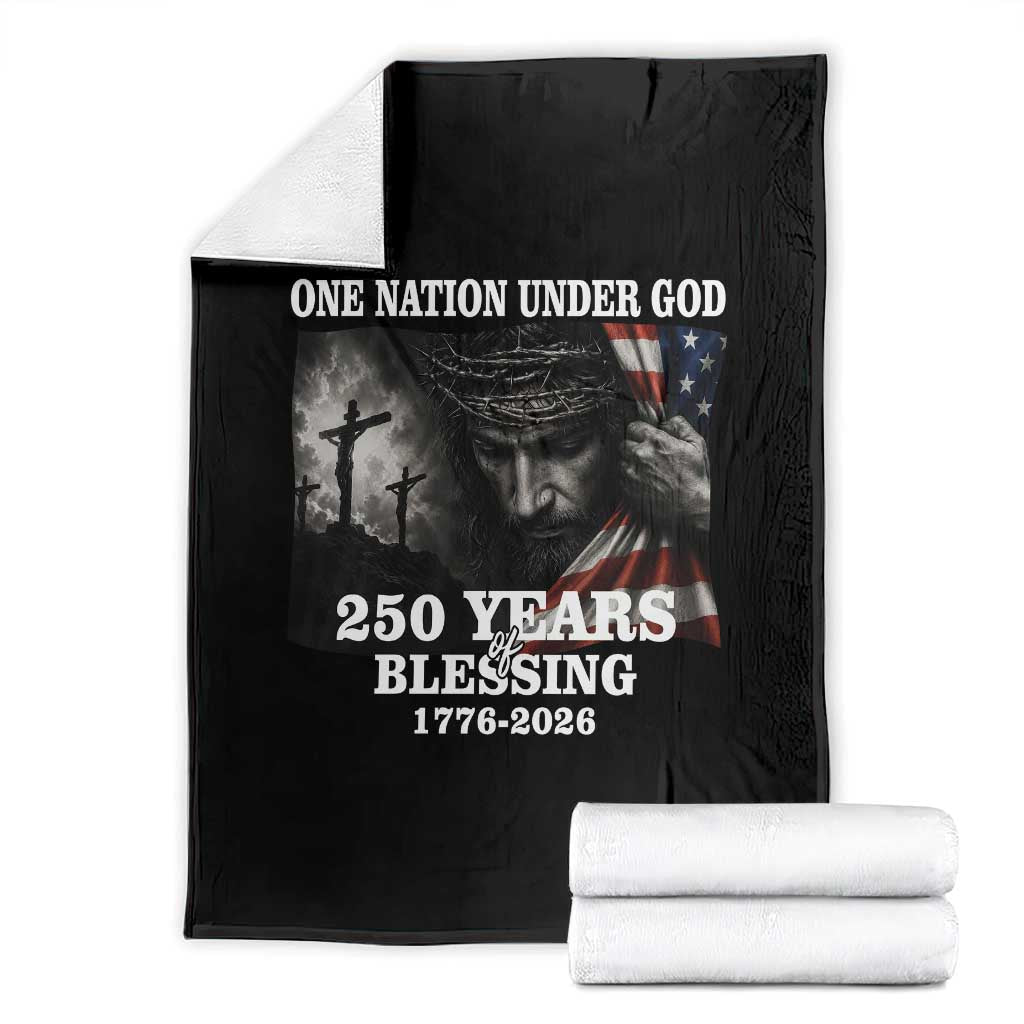 One Nation Under God 250th Anniversary Throw Blanket American Patriotic Faith TS12 Black Print Your Wear