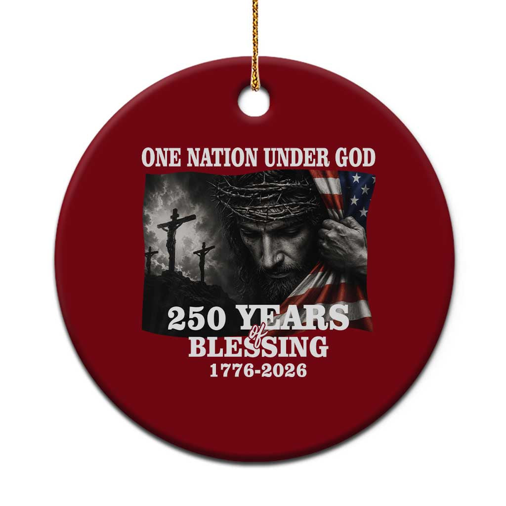 One Nation Under God 250th Anniversary Ceramic Ornament American Patriotic Faith TS12 1pc Red Print Your Wear