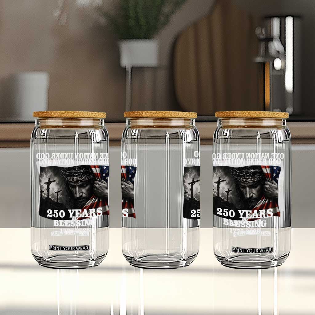 One Nation Under God 250th Anniversary Glass Can American Patriotic Faith TS12 Print Your Wear