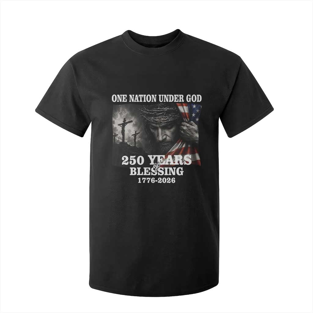 One Nation Under God 250th Anniversary T Shirt For Kid American Patriotic Faith TS12 Black Print Your Wear