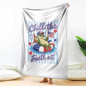 Funny Patriotic Alligator Throw Blanket Chill The Fourth Out TS12 Print Your Wear