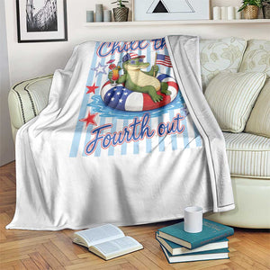 Funny Patriotic Alligator Throw Blanket Chill The Fourth Out TS12 Print Your Wear