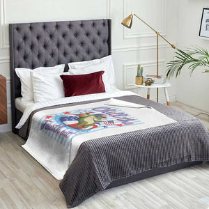 Funny Patriotic Alligator Throw Blanket Chill The Fourth Out TS12 Print Your Wear