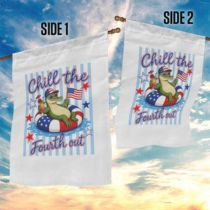 Funny Patriotic Alligator Garden Flag Chill The Fourth Out TS12 Print Your Wear
