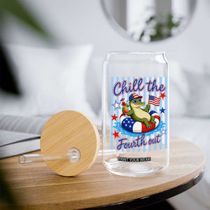 Funny Patriotic Alligator Glass Can Chill The Fourth Out TS12 Print Your Wear