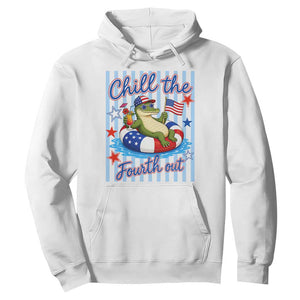 Funny Patriotic Alligator Hoodie Chill The Fourth Out TS12 White Print Your Wear