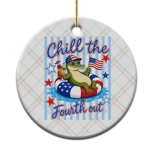Funny Patriotic Alligator Ceramic Ornament Chill The Fourth Out TS12 1pc Christmas Plaid Print Your Wear