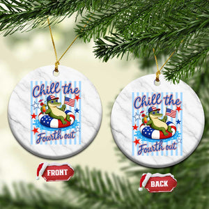 Funny Patriotic Alligator Ceramic Ornament Chill The Fourth Out TS12 1pc White Marble Print Your Wear