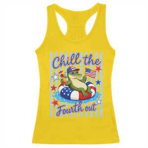 Funny Patriotic Alligator Racerback Tank Top Chill The Fourth Out TS12 Daisy Print Your Wear