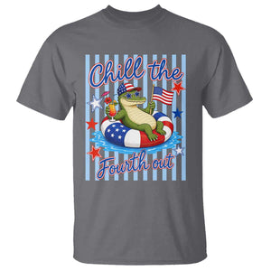 Funny Patriotic Alligator T Shirt Chill The Fourth Out TS12 Charcoal Print Your Wear