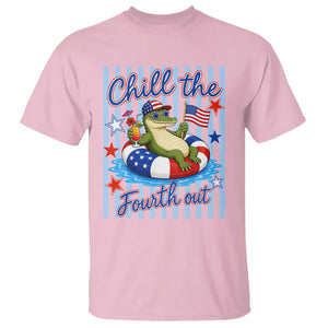Funny Patriotic Alligator T Shirt Chill The Fourth Out TS12 Light Pink Print Your Wear