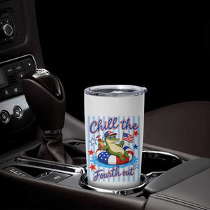 Funny Patriotic Alligator Tumbler Cup Chill The Fourth Out TS12 Print Your Wear