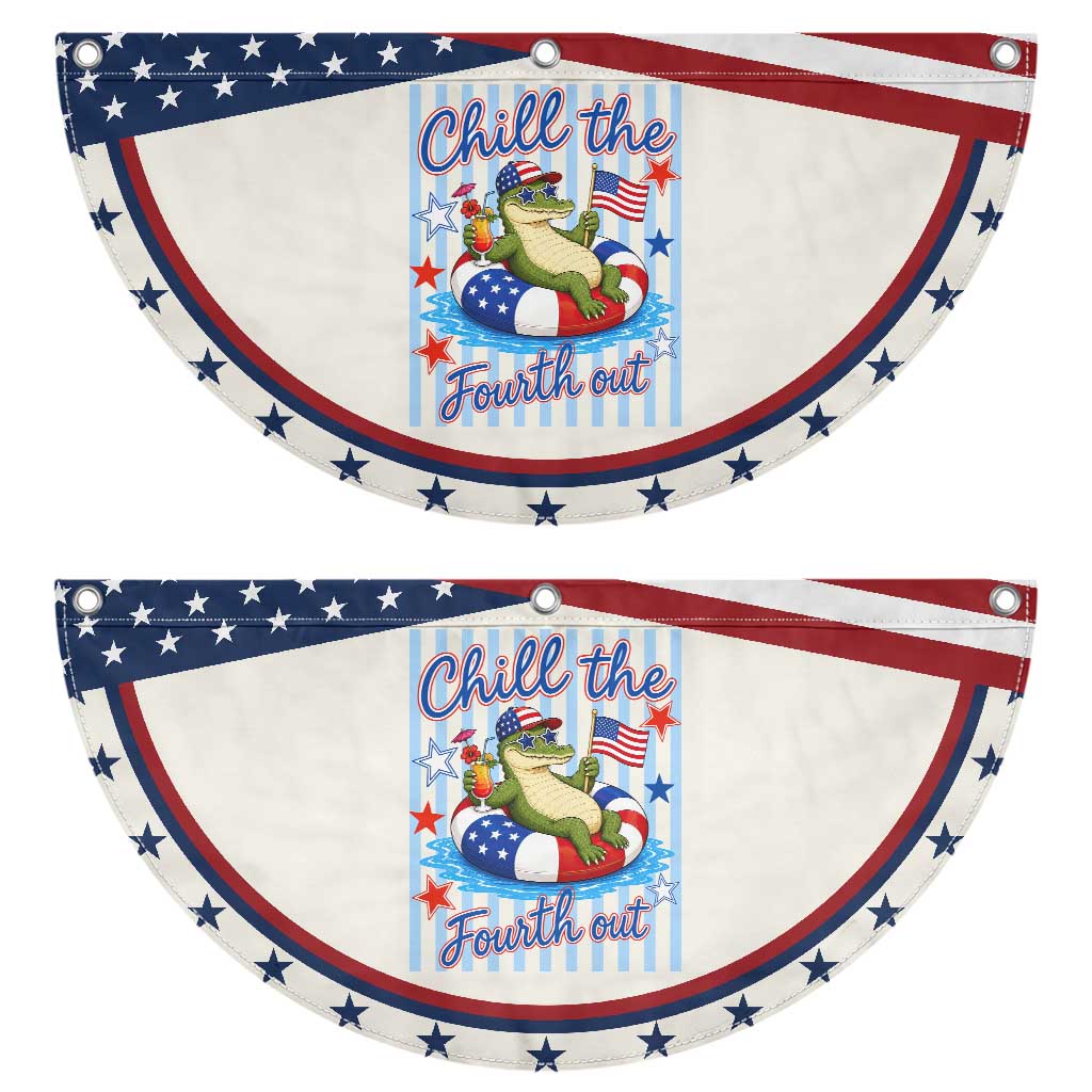 Funny Alligator Patriotic Fan Flag Chill The Fourth Out TS12 2pcs pack Classic Beige Print Your Wear
