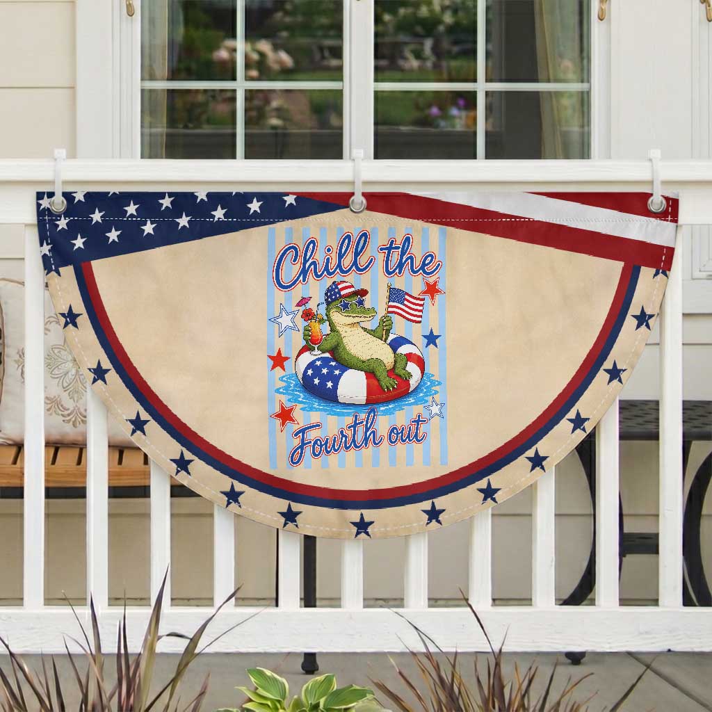 Funny Alligator Patriotic Fan Flag Chill The Fourth Out TS12 2pcs pack Classic Tan Print Your Wear