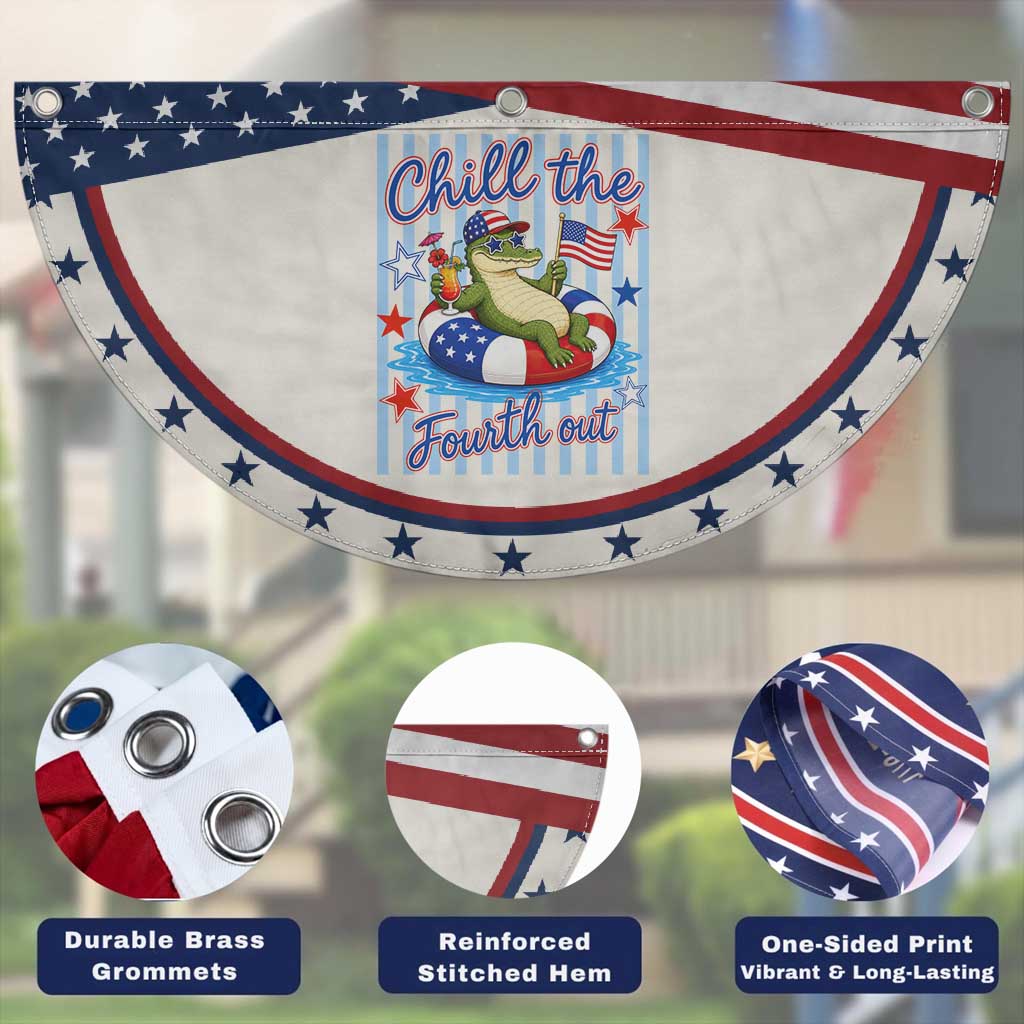 Funny Alligator Patriotic Fan Flag Chill The Fourth Out TS12 Print Your Wear