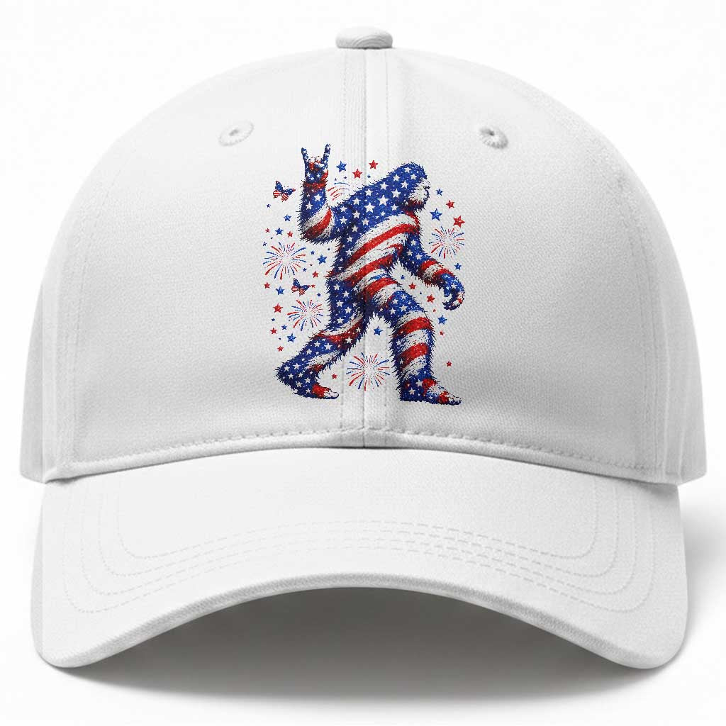 Funny Patriotic Bigfoot Baseball Cap 4th Of July Freedom TS12 Print Your Wear