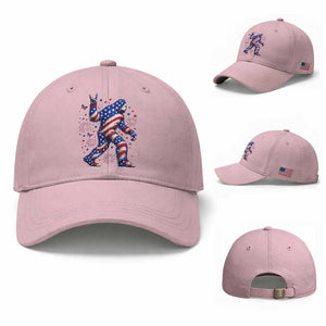 Funny Patriotic Bigfoot Baseball Cap 4th Of July Freedom TS12 Baseball Cap Universal Fit Light Pink Print Your Wear