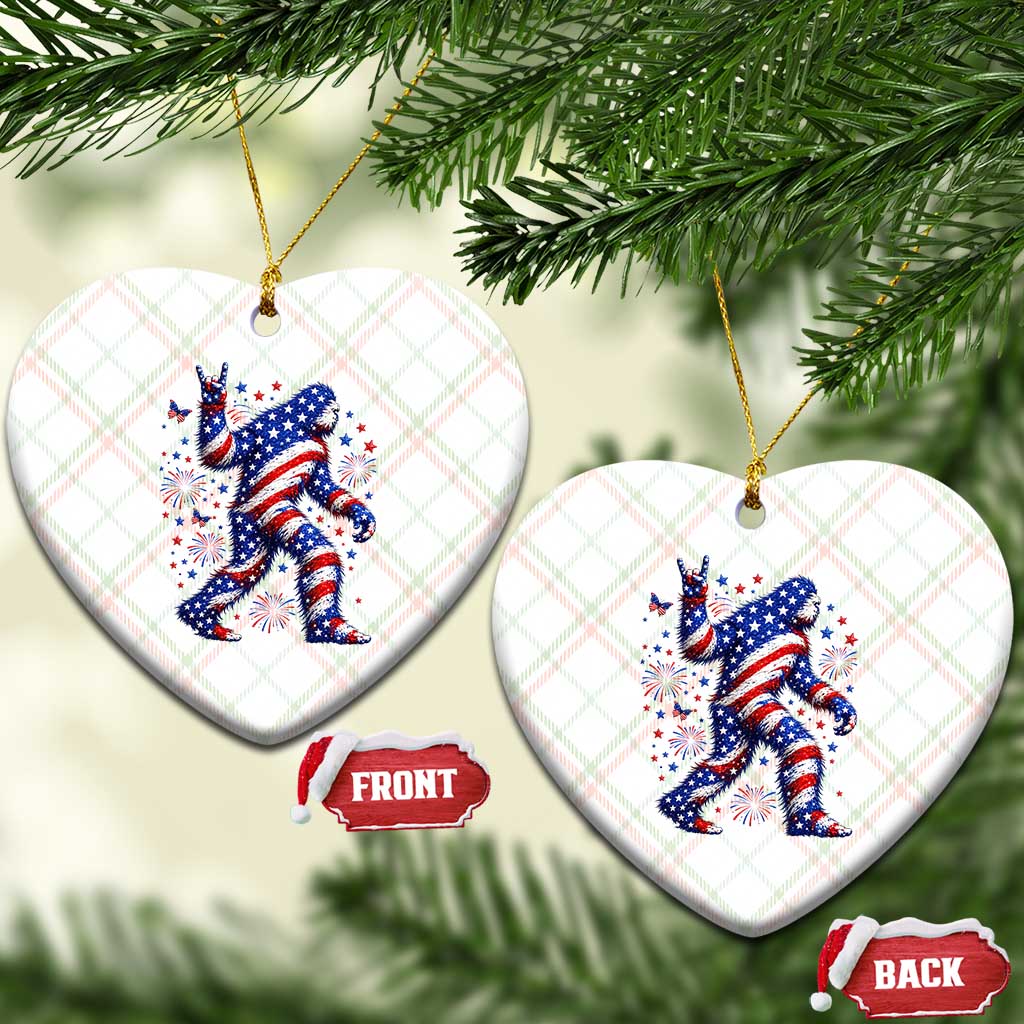 Funny Patriotic Bigfoot Ceramic Ornament 4th Of July Freedom TS12 Print Your Wear