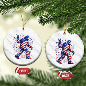 Funny Patriotic Bigfoot Ceramic Ornament 4th Of July Freedom TS12 1pc White Marble Print Your Wear