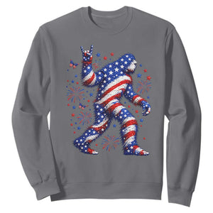 Funny Patriotic Bigfoot Sweatshirt 4th Of July Freedom TS12 Charcoal Print Your Wear