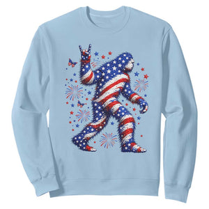 Funny Patriotic Bigfoot Sweatshirt 4th Of July Freedom TS12 Light Blue Print Your Wear
