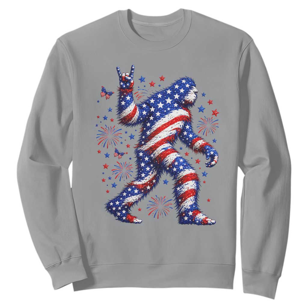 Funny Patriotic Bigfoot Sweatshirt 4th Of July Freedom TS12 Sport Gray Print Your Wear