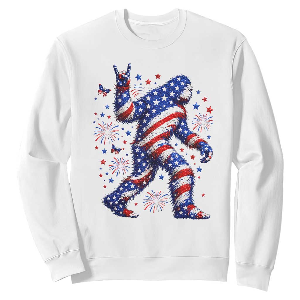 Funny Patriotic Bigfoot Sweatshirt 4th Of July Freedom TS12 White Print Your Wear