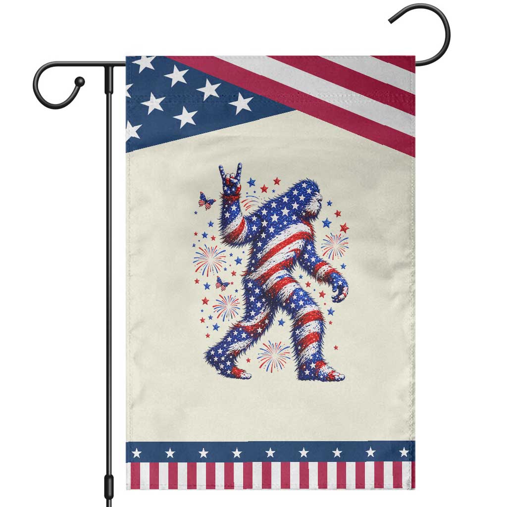 Funny Bigfoot Patriotic Garden Flag 4th Of July Freedom TS12 Modern Beige Blue Print Your Wear