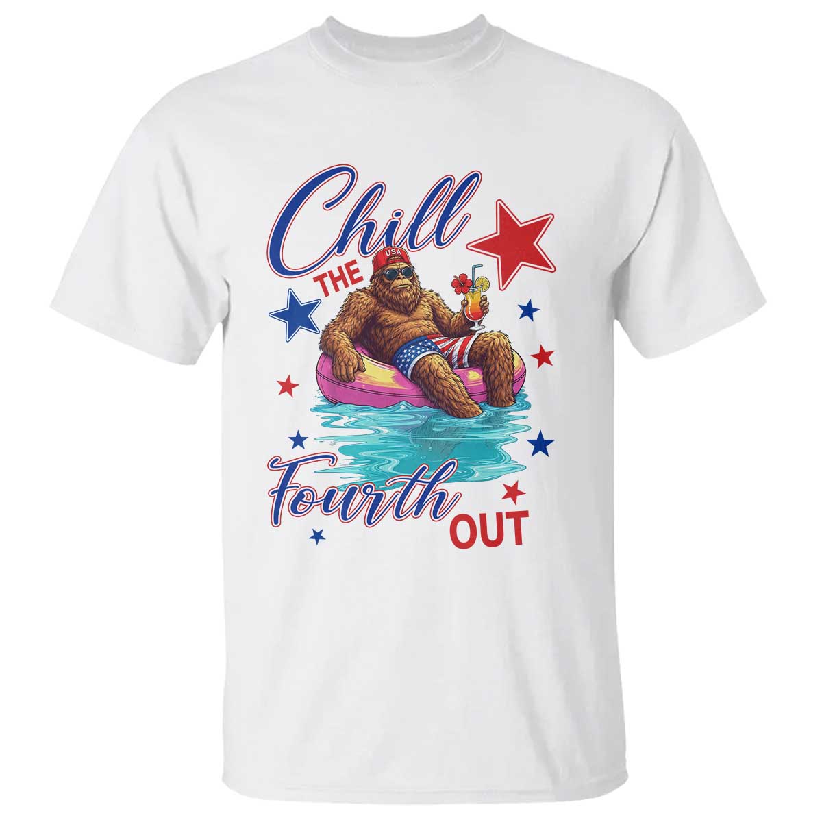 Funny Bigfoot 4th Of July T Shirt Chill The Fourth Out TS12 White Print Your Wear