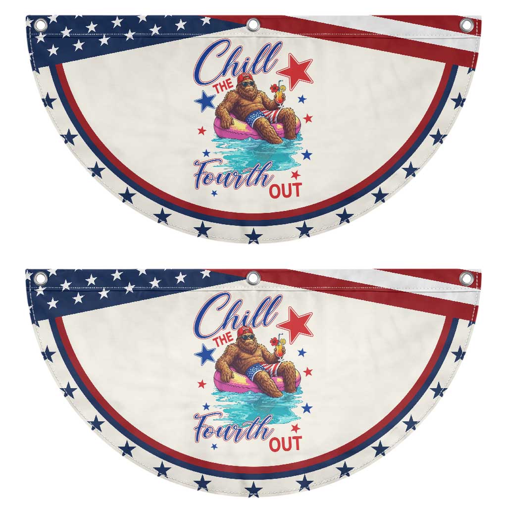 Funny Bigfoot 4th Of July Patriotic Fan Flag Chill The Fourth Out TS12 2pcs pack Classic Beige Print Your Wear