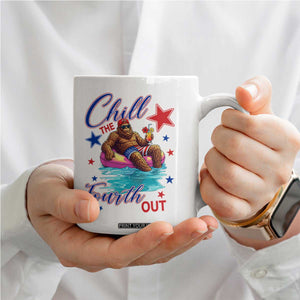 Funny Bigfoot 4th Of July Coffee Mug Chill The Fourth Out TS12 Print Your Wear