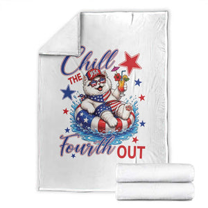 Funny Patriotic Persian Cat Throw Blanket Chill The Fourth Out TS12 White Print Your Wear