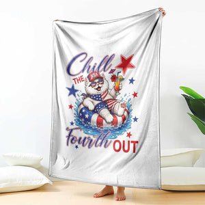 Funny Patriotic Persian Cat Throw Blanket Chill The Fourth Out TS12 Print Your Wear
