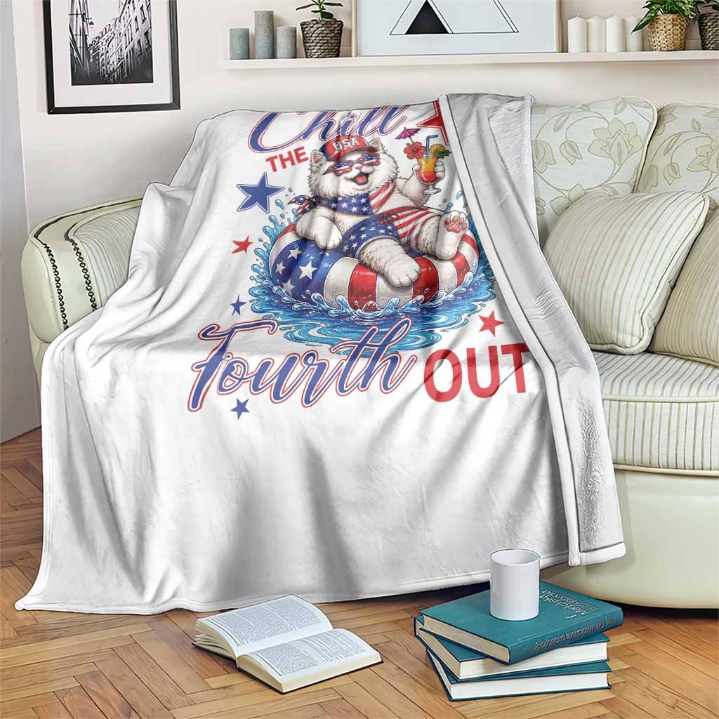 Funny Patriotic Persian Cat Throw Blanket Chill The Fourth Out TS12 Print Your Wear