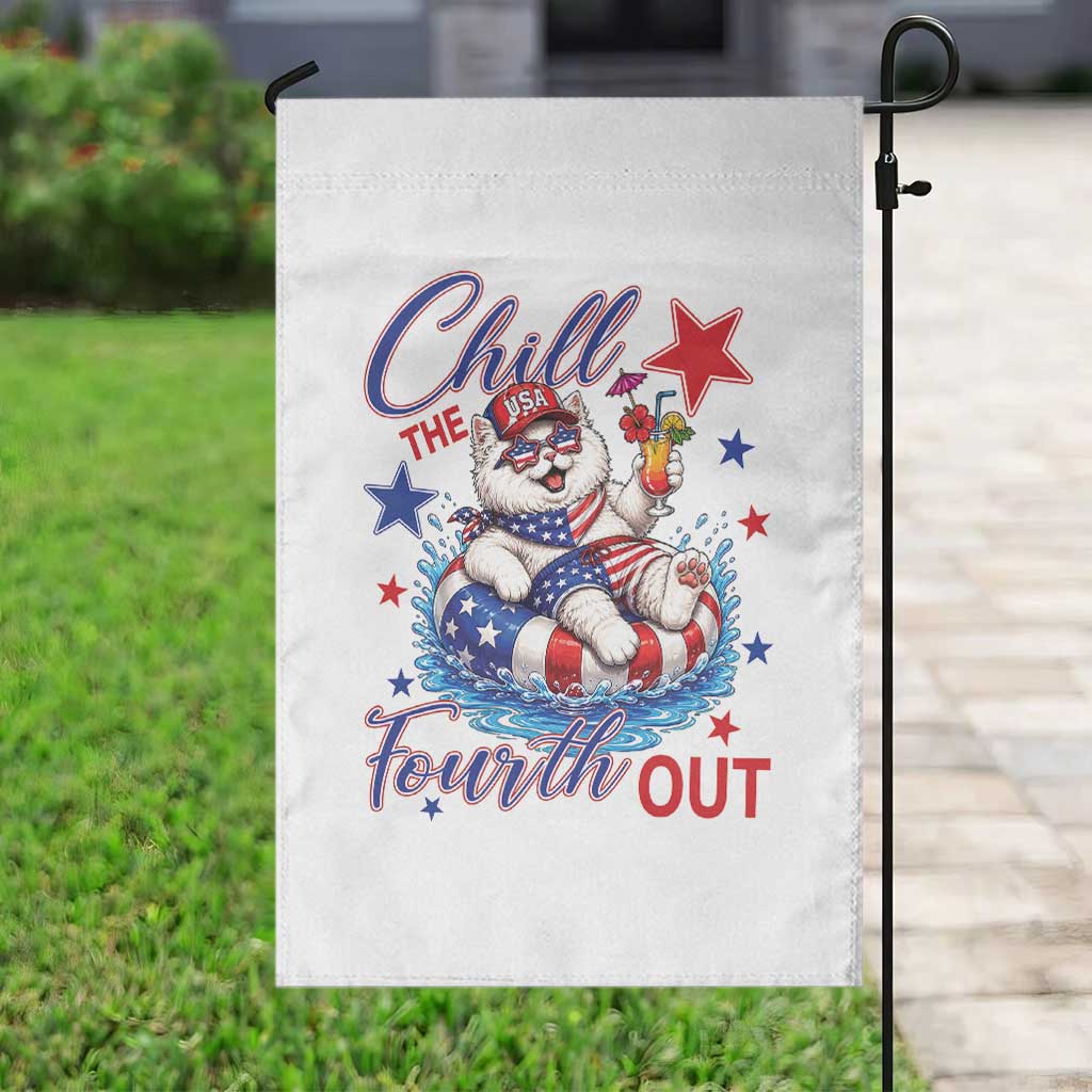 Funny Patriotic Persian Cat Garden Flag Chill The Fourth Out TS12 Print Your Wear