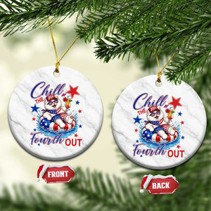 Funny Patriotic Persian Cat Ceramic Ornament Chill The Fourth Out TS12 1pc White Marble Print Your Wear