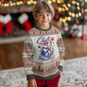 Funny Patriotic Persian Cat Ugly Christmas Sweater Chill The Fourth Out TS12 Mocha Mousse Print Your Wear