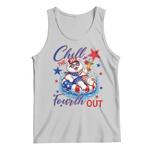 Funny Patriotic Persian Cat Tank Top Chill The Fourth Out TS12 Ash Print Your Wear
