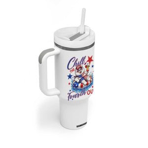 Funny Patriotic Persian Cat Tumbler With Handle Chill The Fourth Out TS12 Print Your Wear