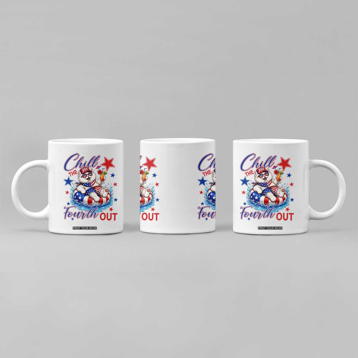 Funny Patriotic Persian Cat Coffee Mug Chill The Fourth Out TS12 Print Your Wear