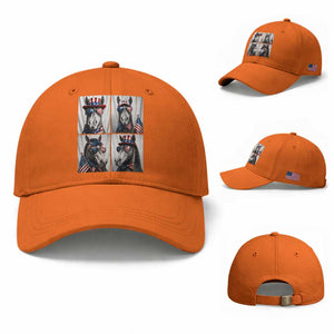 Patriotic Horse Selfie Squad Baseball Cap USA Flag Red White And Blue Graphic TS12 Baseball Cap Universal Fit Orange Print Your Wear