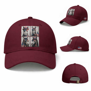 Patriotic Horse Selfie Squad Baseball Cap USA Flag Red White And Blue Graphic TS12 Baseball Cap Universal Fit Maroon Print Your Wear